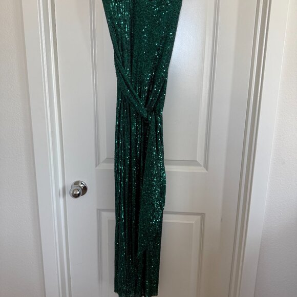 Revolve NBD Elektra Gown Party Dress Emerald Green Kelly sequins maxi sz small - Picture 5 of 16